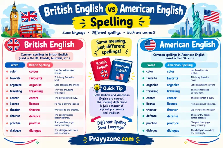 British English vs American English Spelling