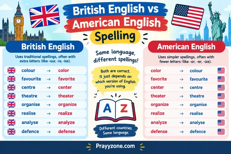 British English vs American English Spelling