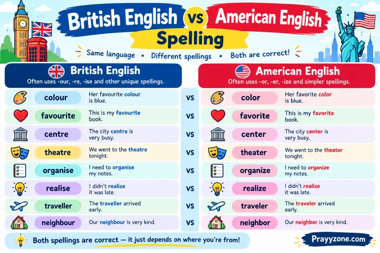 British English vs American English Spelling