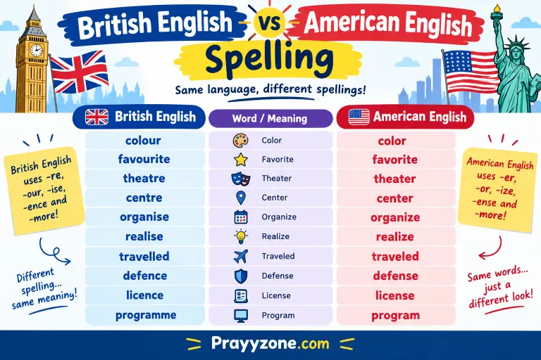 British English vs American English Spelling