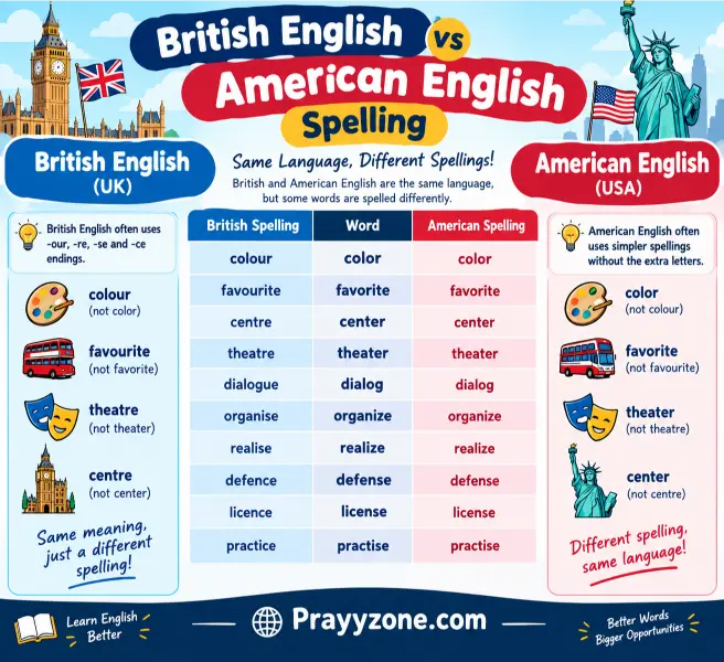 British English vs American English Spelling