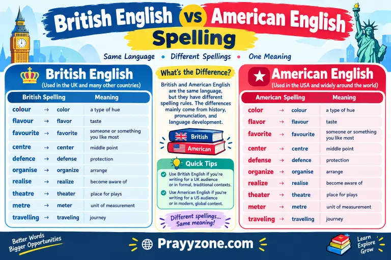 British English vs American English Spelling