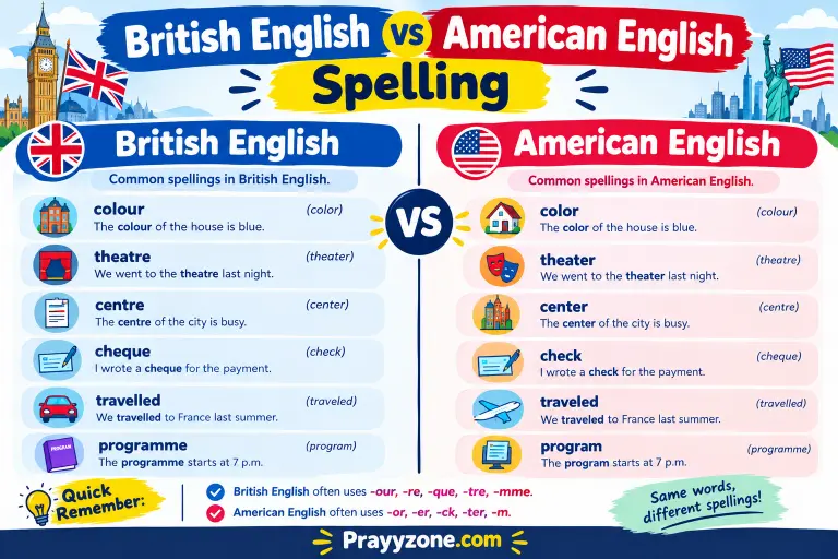 British English vs American English Spelling