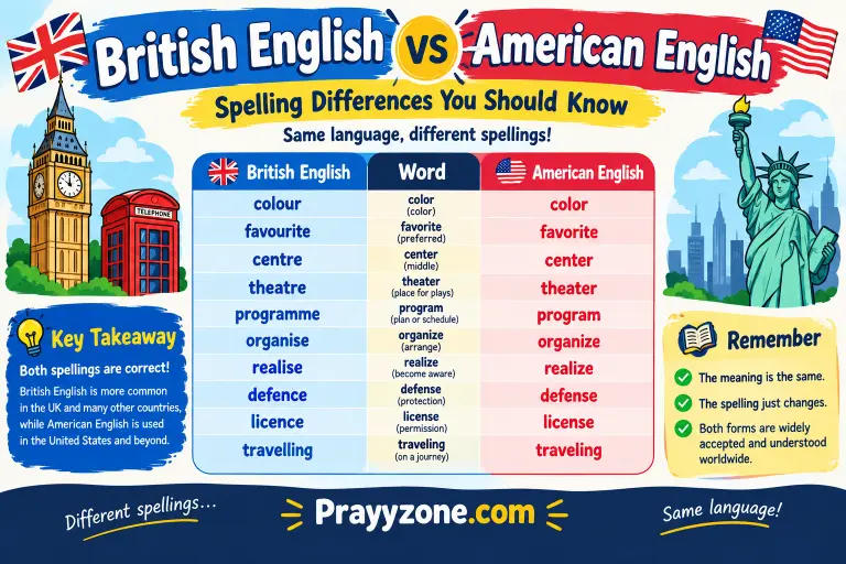 British English vs American English Spelling