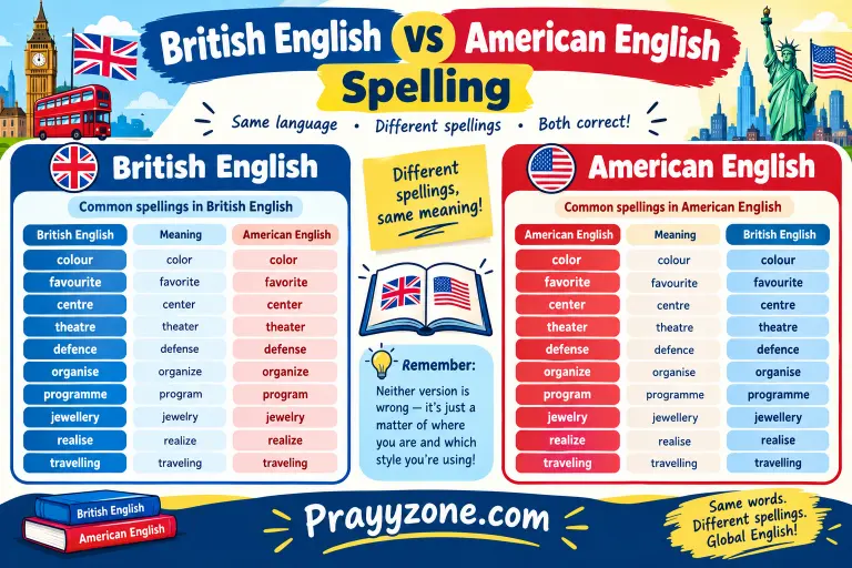 British English vs American English Spelling