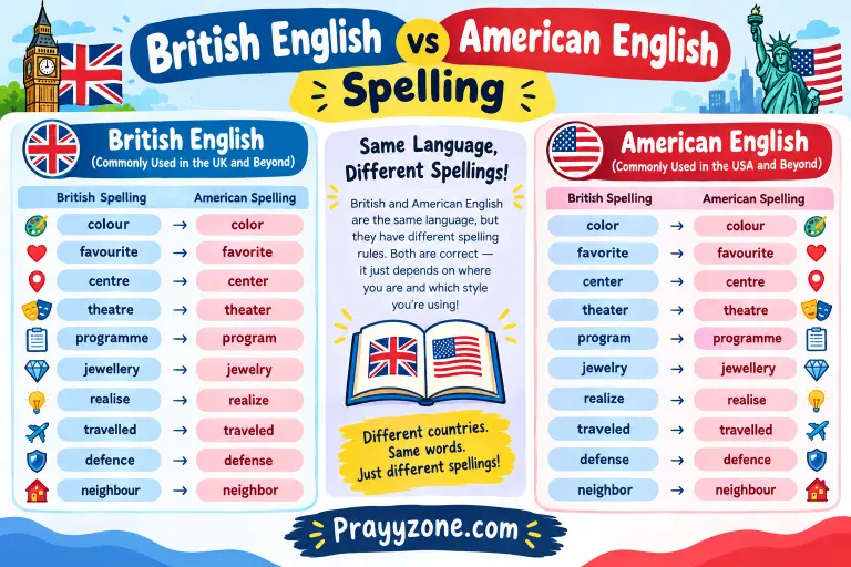 British English vs American English Spelling
