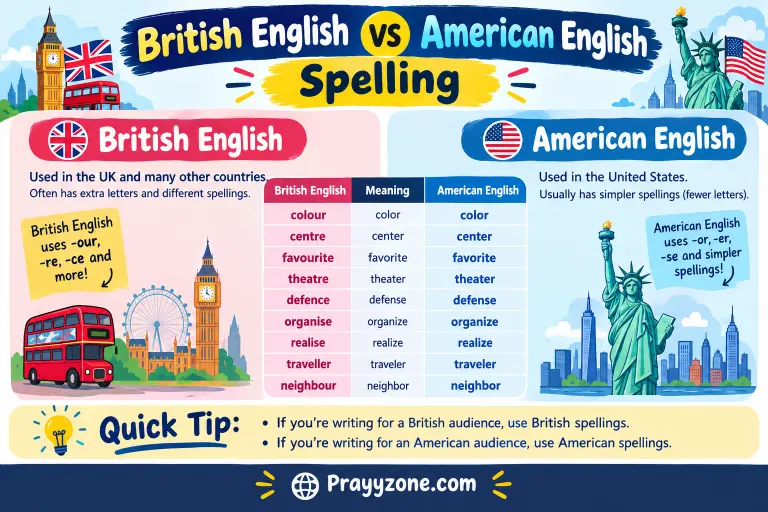 British English vs American English Spelling