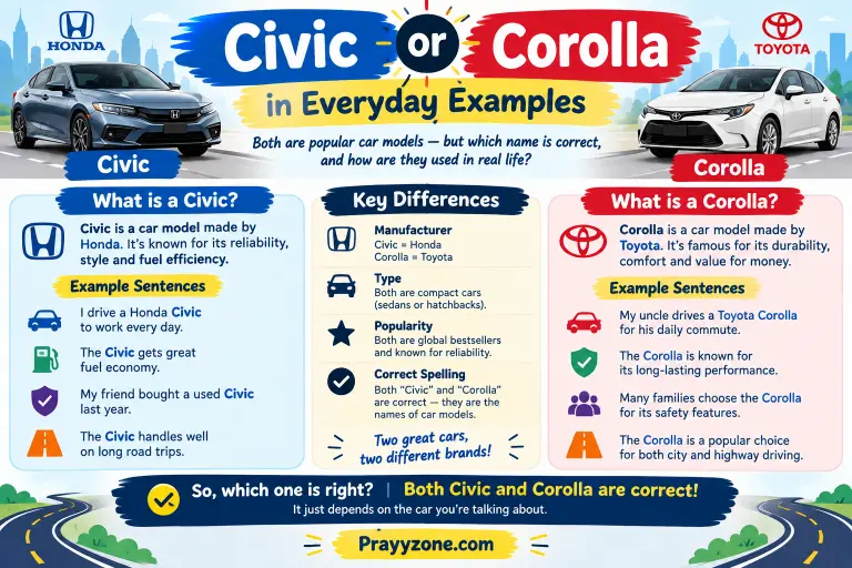 Civic or Corolla in Everyday Examples