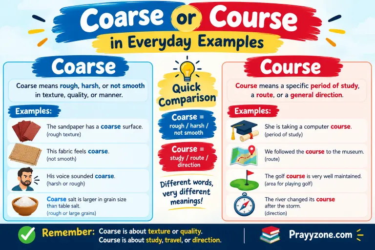 Coarse or Course in Everyday Examples